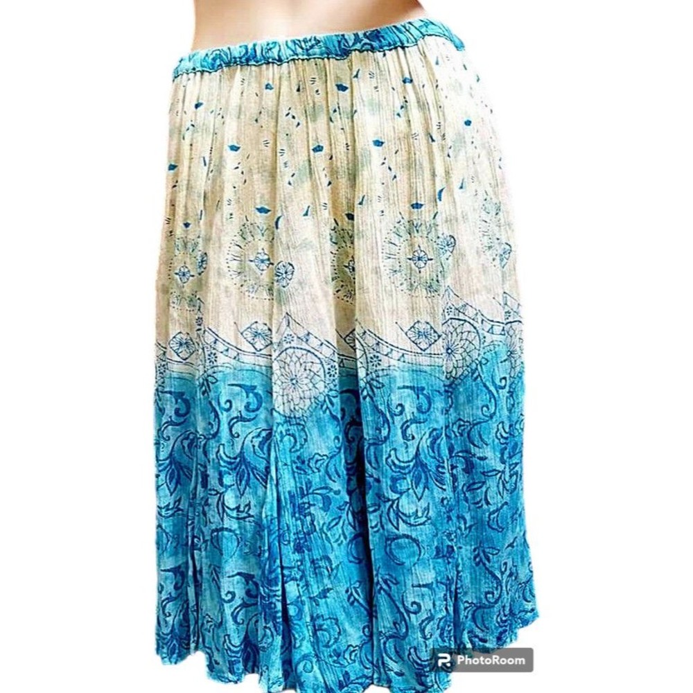 Bila Skirt Size S Elastic Waist Fits up to 40" Ethnic Flowy Boho Hippie Gypsy